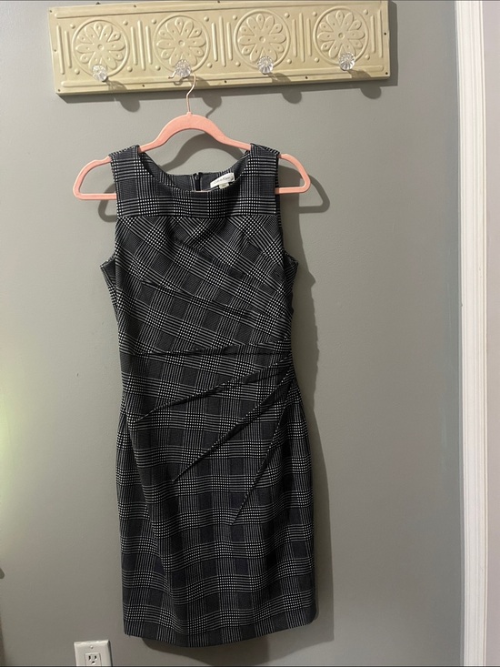 Calvin Klein Dresses & Skirts - Calvin Klein Black and White Plaid Midi Sheath Dress